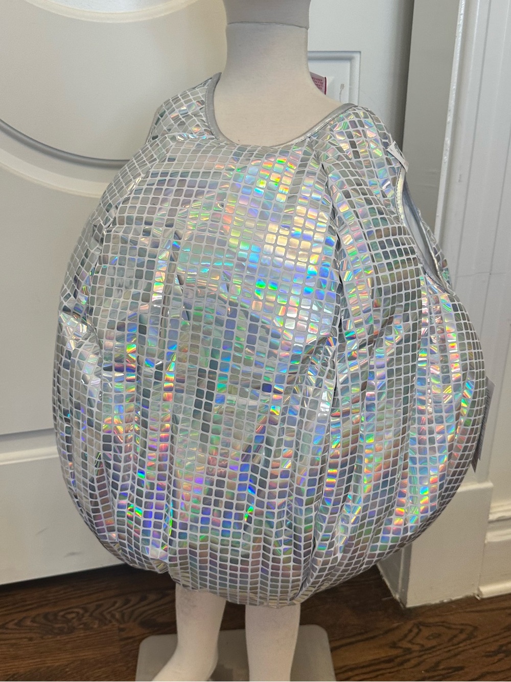 Child Disco Ball Costume Music Sounds Iridescent Padded Soft NEW